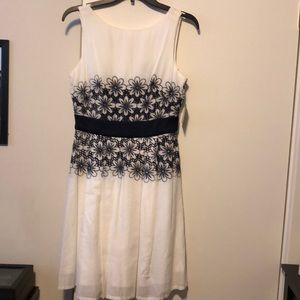 NWT White and Navy Lace Dress